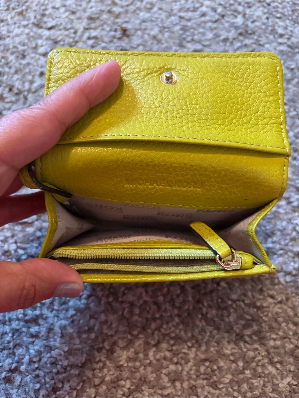 Michael Kors Lime Green Leather Key Pouch Wallet